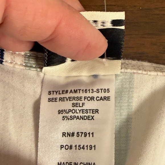 NWT Wrapper Striped Twist Front Keyhole Tank Top Blue Green Size M - Picture 6 of 10